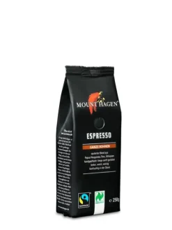 Mount Hagen Kaffee|Kaffee^- BIO FT Espresso, ganze Bohne, 250g Softpack, 250g