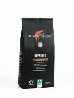 Mount Hagen Kaffee|Kaffee^- Bio FT Espressso ganze Bohne 1kg , 6St