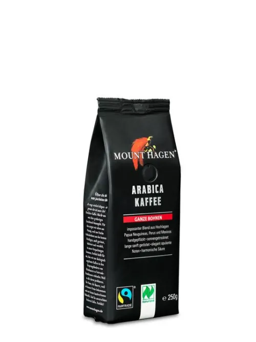 Mount Hagen Kaffee|Kaffee^- Bio FT Naturland Arabica ganze Bohne, 250g