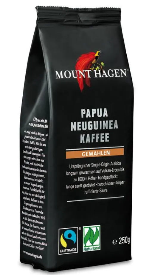 Mount Hagen Kaffee|Kaffee^- Papua Neuginea Bio FT Naturl.Röstkaffee gem., 250g