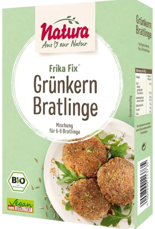 Natura-Werk Gebr. Hiller GmbH & Co. KG Vegetarischer Fleischersatz^Natura - Frika Fix Bio Grünkern-Bratlinge, 150g