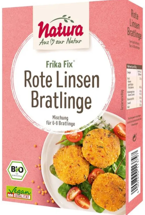 Natura-Werk Gebr. Hiller GmbH & Co. KG Fertiggerichte|Fertiggerichte^Natura - Frika Fix Rote Linsen-Bratlinge bio, 150g