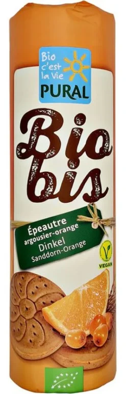 PURAL Knabbergebäck^- Biobis Doppelkeks Sanddorn-Orange bio, 300g