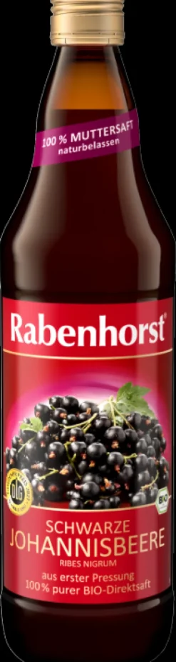 RABENHORST Fruchtsäfte|Glutenfreie Lebensmittel^- Schwarze Johannisbeere Muttersaft Bio 700ml