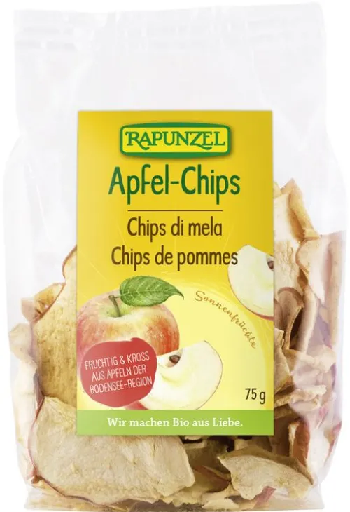 RAPUNZEL Trockenfrüchte|Glutenfreie Lebensmittel^- Apfel-Chips bio, 75g