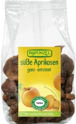 RAPUNZEL Trockenfrüchte|Glutenfreie Lebensmittel^- Aprikosen ganz süß, entsteint, 500g