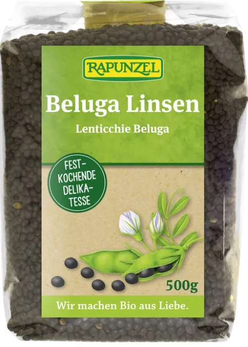 RAPUNZEL Hülsenfrüchte|Hülsenfrüchte^- Beluga Linsen schwarz bio, 500g