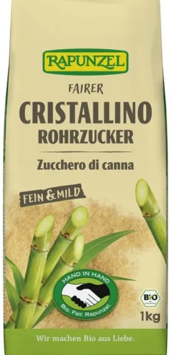 RAPUNZEL Zucker|Glutenfreie Lebensmittel^- Cristallino Rohrzucker HIH, 1kg