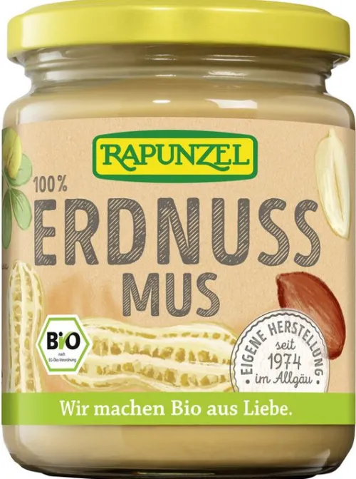 RAPUNZEL Vegane Brotaufstriche|Glutenfreie Lebensmittel^- Erdnussmus fein 250g