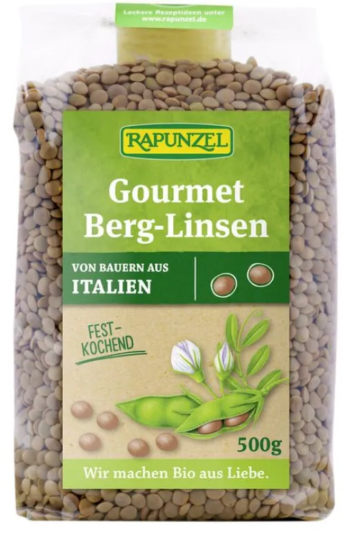 RAPUNZEL Hülsenfrüchte|Hülsenfrüchte^- Gourmet Berg-Linsen braun, 500g