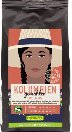 RAPUNZEL Kaffee|Kaffee^- Heldenkaffee Kolumbien, gemahlen HIH, 250g