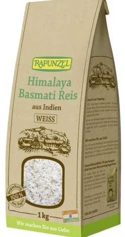RAPUNZEL Reis|Glutenfreie Lebensmittel^- Himalya Basmati Reis weiß, bio, 1000g