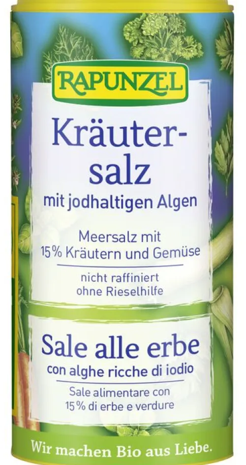 RAPUNZEL Gewürze Und Kräuter|Glutenfreie Lebensmittel^- Kräutersalz jodiert mit 15% Kräutern und Gemüse, 125g