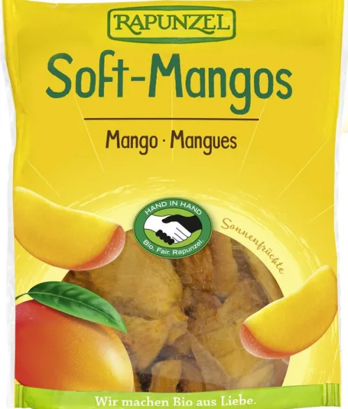 RAPUNZEL Trockenfrüchte|Glutenfreie Lebensmittel^- Mango Soft HIH, 100g