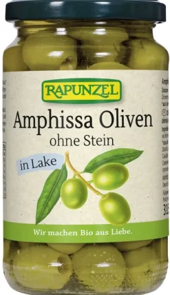 RAPUNZEL Oliven|Glutenfreie Lebensmittel^- Oliven Amphissa ohne Stein bio 315g