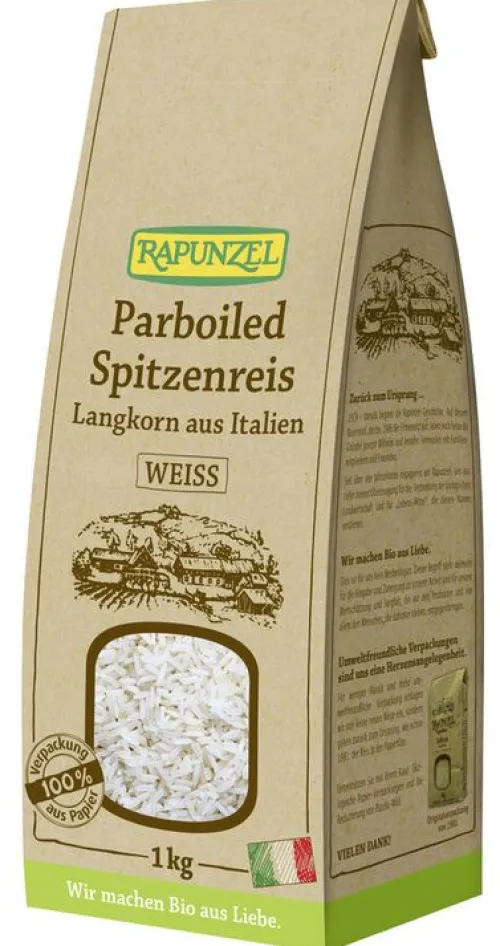 RAPUNZEL Reis|Glutenfreie Lebensmittel^- Parboiled Spitzenreis Langkorn weiß, 1kg