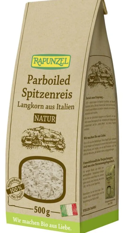 RAPUNZEL Reis|Glutenfreie Lebensmittel^- Parboiled Spitzenreis Langkorn Natur, Vollkorn, bio 500g