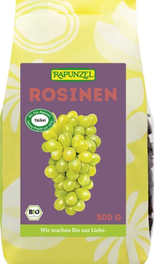 RAPUNZEL Trockenfrüchte|Glutenfreie Lebensmittel^- Rosinen, 500g