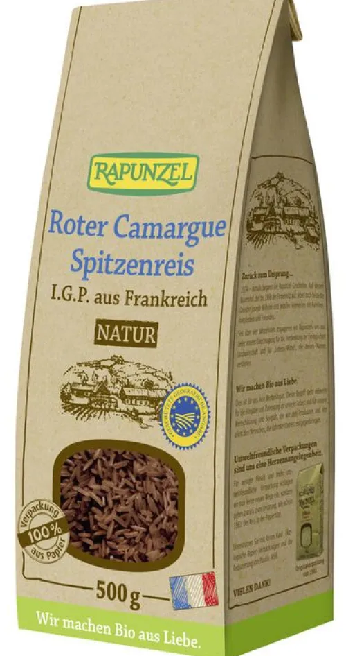 RAPUNZEL Reis|Glutenfreie Lebensmittel^- Roter Camargue Spitzenreis natur I.G.P. / Vollkorn, 500g