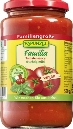 RAPUNZEL Saucen Und Dressing|Glutenfreie Lebensmittel^- Tomatensauce Familia, Bio, 550g