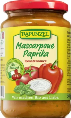 RAPUNZEL Saucen Und Dressing|Glutenfreie Lebensmittel^- Tomatensauce Mascarpone Paprika, 330ml