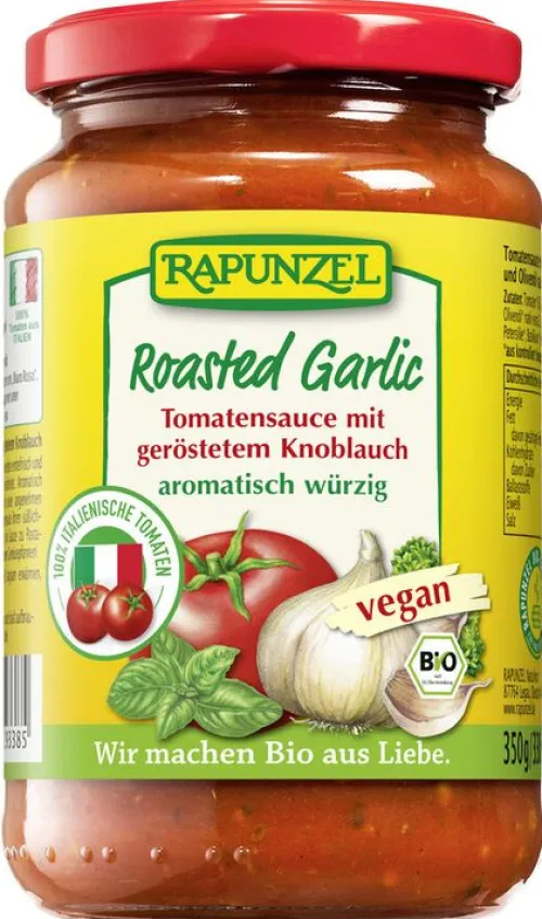 RAPUNZEL Saucen Und Dressing|Glutenfreie Lebensmittel^- Tomatensauce Roasted Garlic, 330ml