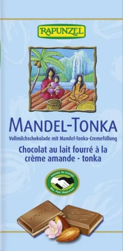 RAPUNZEL Schokolade|Glutenfreie Lebensmittel^- Vollmilch Schokolade Mandel Tonka bio 100g
