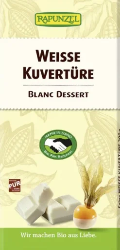 RAPUNZEL Schokolade|Glutenfreie Lebensmittel^- Weisse Kuvertüre HIH, 200g