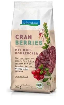Kinder Reformhaus Eigenmarke Trockenfrüchte|Kids & Schule^Reformhaus - Cranberries ganz gesüßt bio 160g
