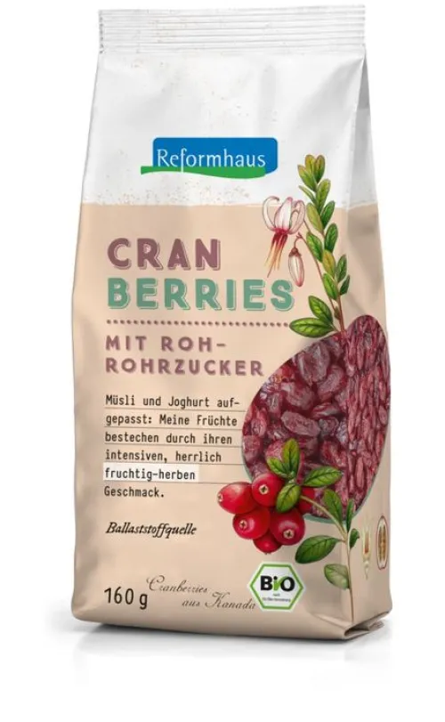 Kinder Reformhaus Eigenmarke Trockenfrüchte|Kids & Schule^Reformhaus - Cranberries ganz gesüßt bio 160g