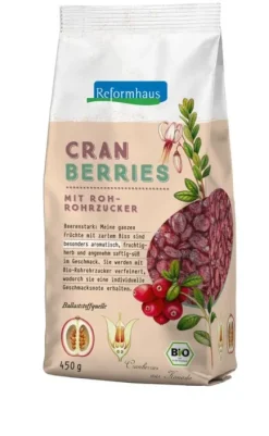 Kinder Reformhaus Eigenmarke Trockenfrüchte|Kids & Schule^Reformhaus - Cranberries ganz gesüßt bio 450g