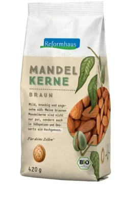 Reformhaus Eigenmarke Nüsse|Backzutaten^Reformhaus - Mandelkerne braun, bio, 420g
