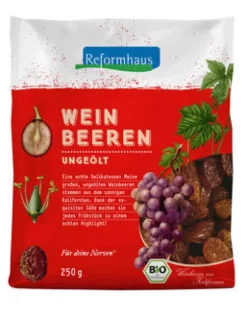 Reformhaus Eigenmarke Trockenfrüchte^Reformhaus - Weinbeeren, blau, ungeölt bio, 250g