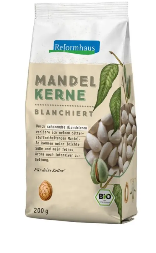 Reformhaus Eigenmarke Nüsse|Backzutaten^Reformhaus®- Mandelkerne blanchiert, bio, 200g