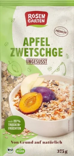 Minderleinsmuehle GmbH & Co. KG Breie & Müsli^Rosengarten - Apfel-Zwetschge-Müsli ungesüßt, 375g