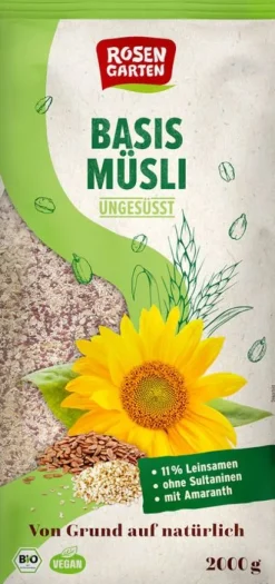 Minderleinsmuehle GmbH & Co. KG Breie & Müsli^Rosengarten - Basis-Müsli ungesüßt, 2000g