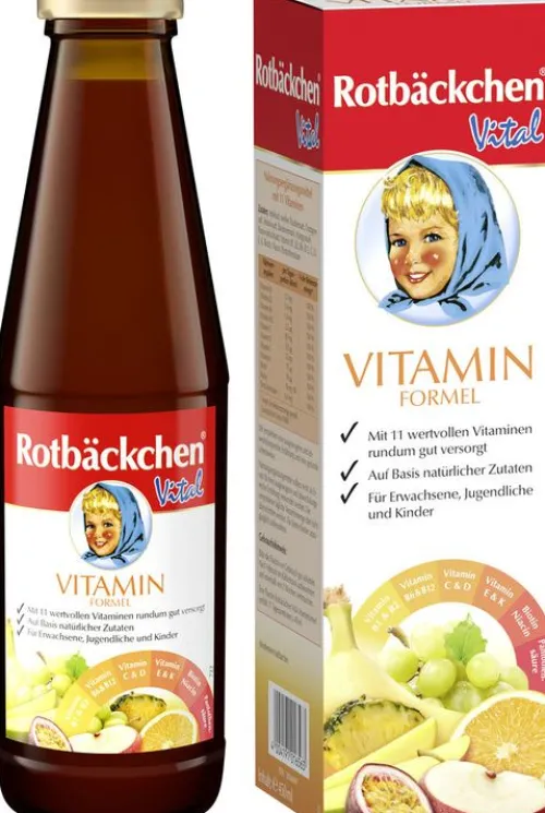 RABENHORST Fruchtsäfte|Glutenfreie Lebensmittel^Rotbäckchen - Vital Vitaminformel, 450ml