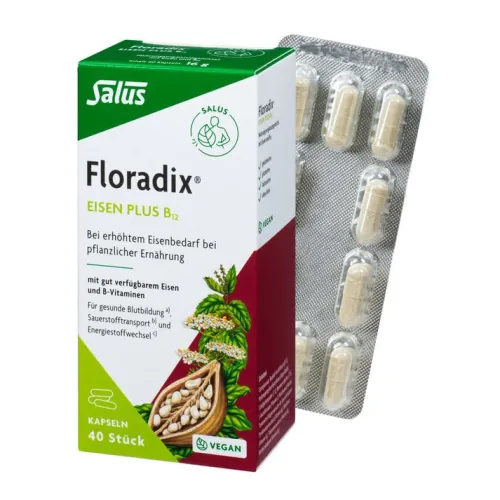 SALUS Eisen^- Floradix Eisen plus B12-Vitamine Kapseln 40Stk