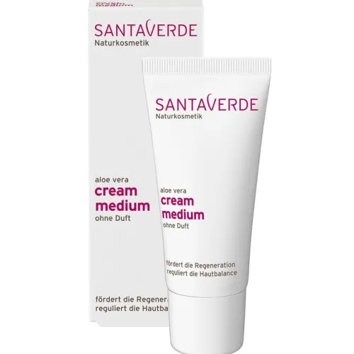 Santaverde Gesichtspflege|Naturkosmetik^- aloe vera cream medium ohne Duft 30ml