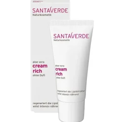 Santaverde Gesichtspflege|Naturkosmetik^- aloe vera cream rich ohne Duft 30ml