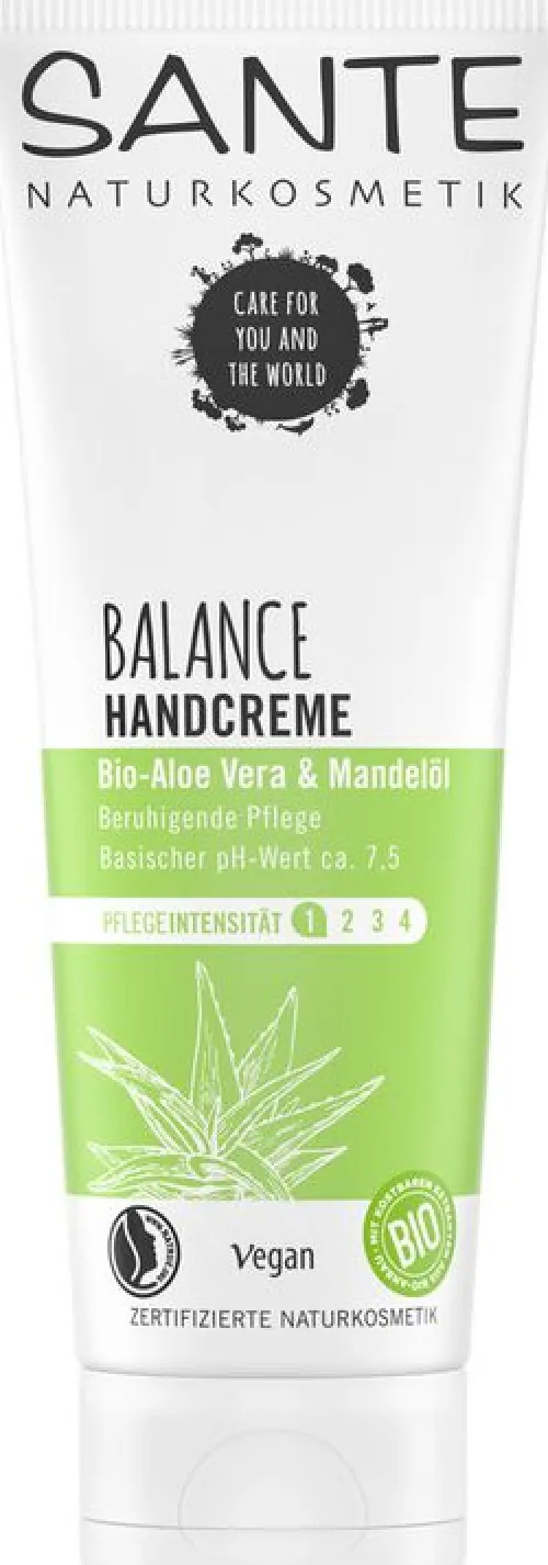 SANTE Hand- Und Fußpflege|Naturkosmetik^- Balance Handcreme Bio-Aloe Vera & Mandelöl, 75ml