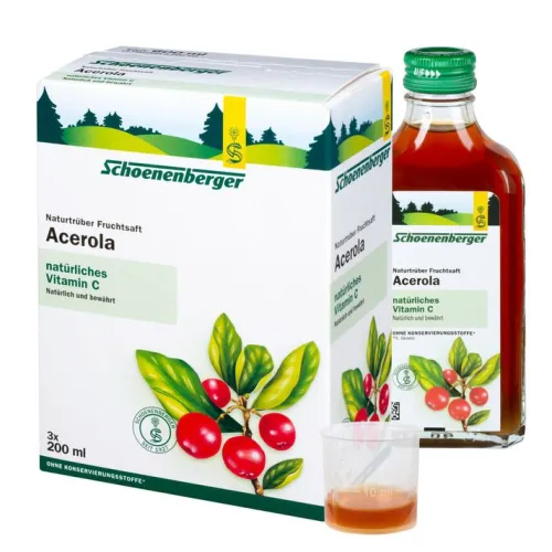 SCHOENENBERGER Frischpflanzensäfte^- Naturtrüber Fruchtsaft Acerola, Bio, 3x200 ml