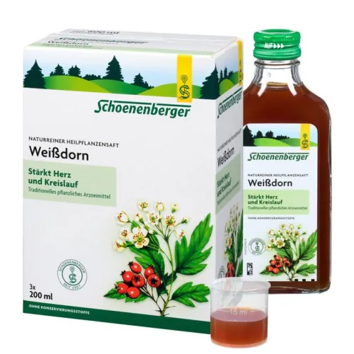SCHOENENBERGER Frischpflanzensäfte^- Weißdornsaft bio 3x200ml
