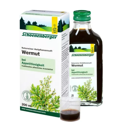 SCHOENENBERGER Frischpflanzensäfte|Pflanzensäfte^® Wermut, Naturreiner Heilpflanzensaft bio 200ml