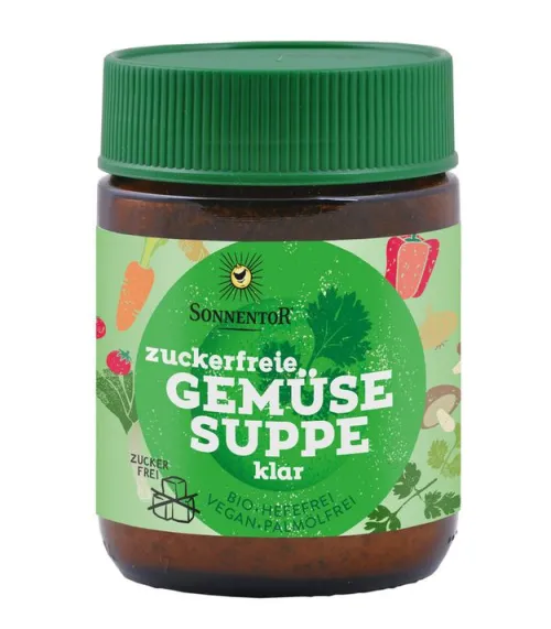 SONNENTOR Suppen|Glutenfreie Lebensmittel^- Gemüsesuppe zuckerfrei klar bio 120g