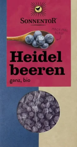 SONNENTOR Trockenfrüchte|Glutenfreie Lebensmittel^- Heidelbeeren ganz bio, 45g