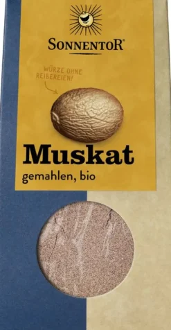 SONNENTOR Gewürze Und Kräuter|Glutenfreie Lebensmittel^- Muskatnuss gemahlen, 30g