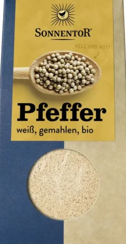 SONNENTOR Gewürze Und Kräuter|Glutenfreie Lebensmittel^- Pfeffer weiß gemahlen, 35g