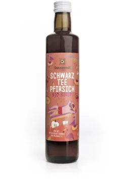 SONNENTOR Glutenfreie Lebensmittel^- Schwarztee-Pfirsich Eistee Sirup bio, 500ml