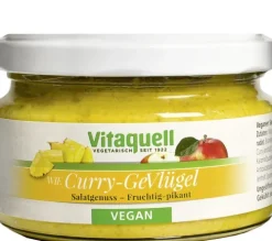 Fauser Vitaquellwerk KG (GmbH & Co.) Vegane Brotaufstriche|Pikante Brotaufstriche^Vitaquell - Curry-Gevlügel-Salat, vegan 180g